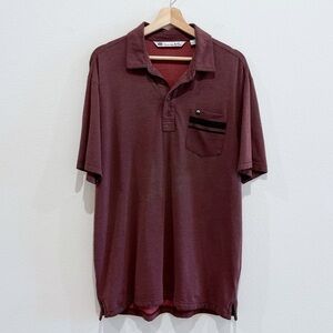 Travis Mathew Golf Purple / Maroon Polo Shirt Size L